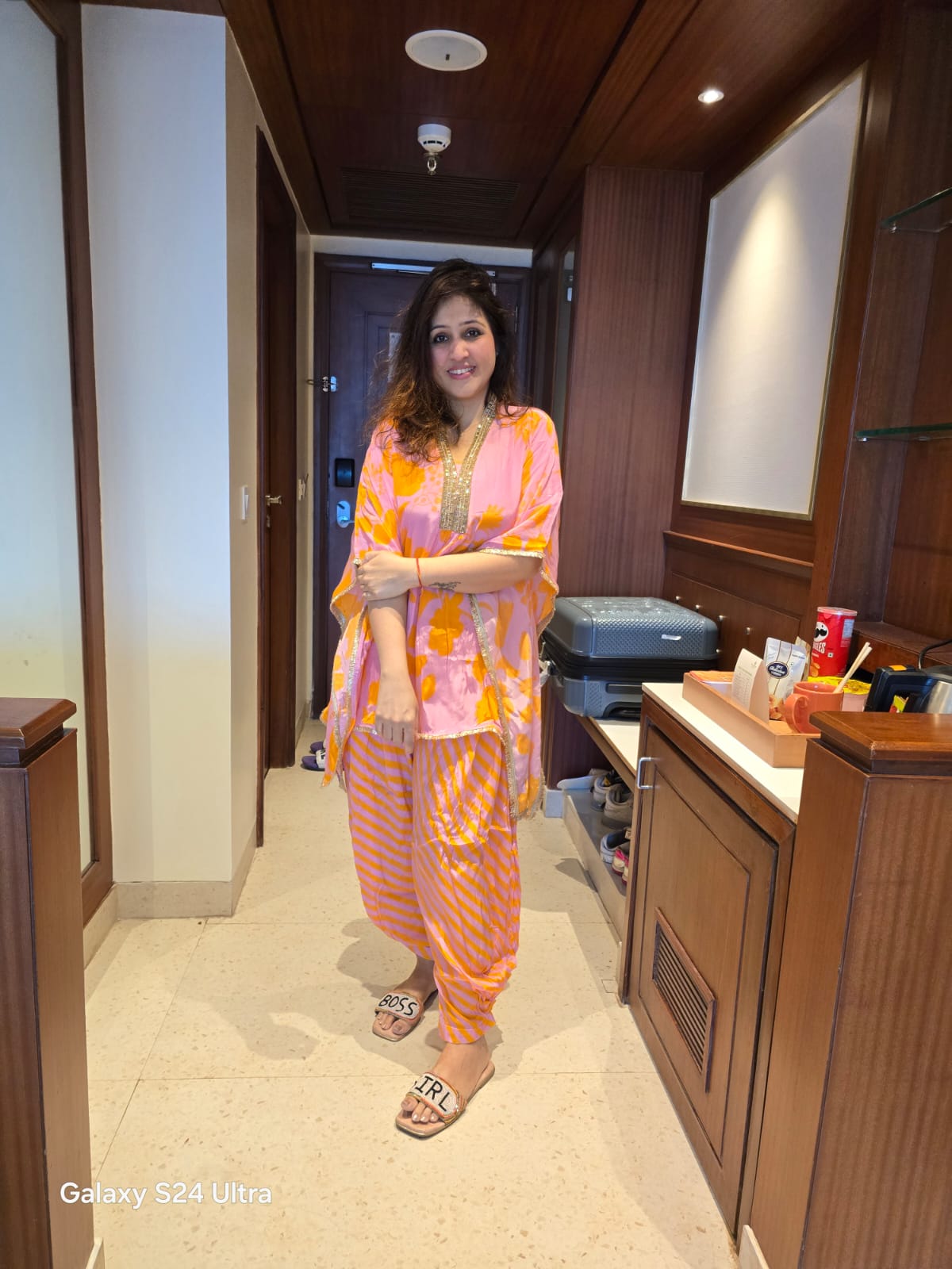 Pink And Orange Kaftan Set - Image 5