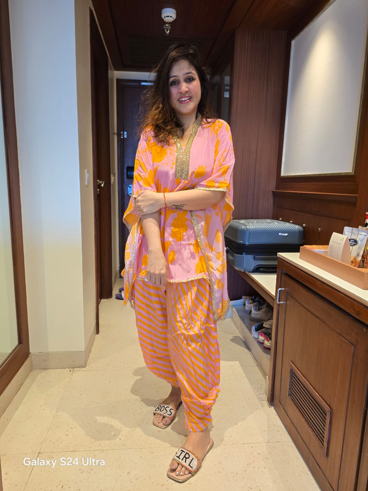 Pink And Orange Kaftan Set - Image 8