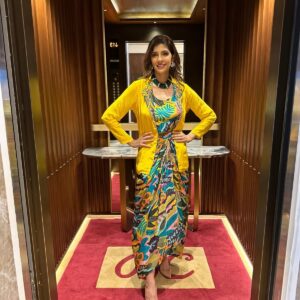 Yellow Blazer Skirt Three Piece Set