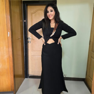 Black Blazer Skirt Set