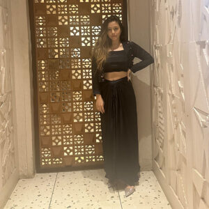 3d Black Skirt Set