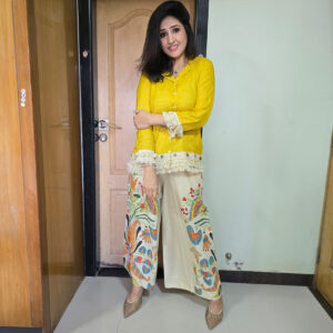 Yellow Beige Pant Set
