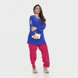 Blue and Pink Kurta Set